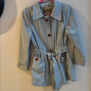 Ruff Hewn Blue & White Raincoat Unique Details Hood Not Included